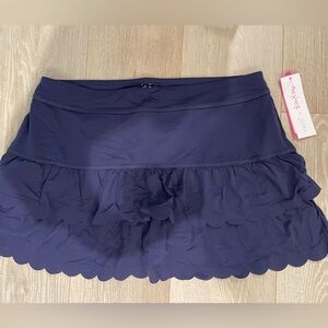 Lilly Pulitzer Meisha Navy Scallop Ruffle Skirt